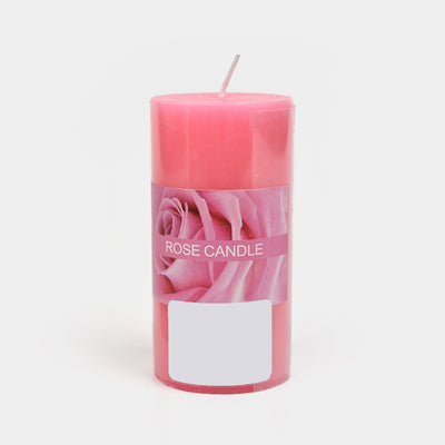 Rose Pink Size 2x6 inch Pillar Wax Scented