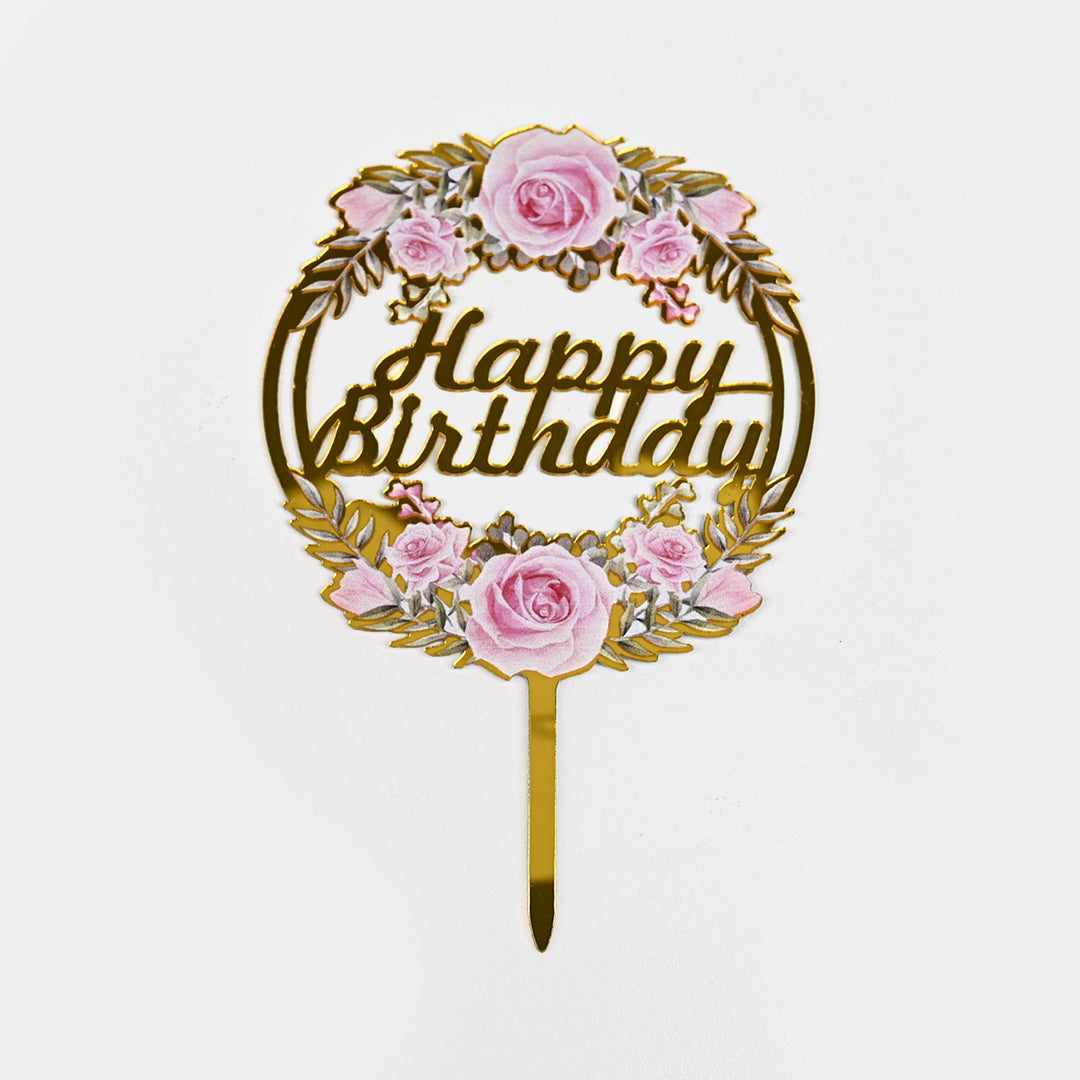 1pc Acrylic Flower Birthday Cake Topper