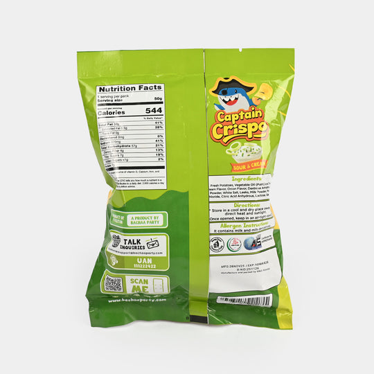 Bp Captain Crispo Crinkles Chips | Sour & Cream | 50G