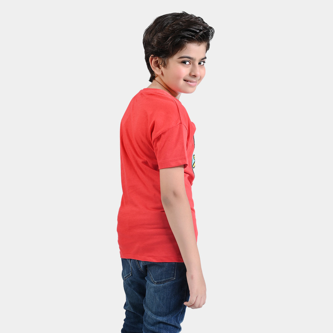 Boys Cotton Jersey T-Shirt Urban Street- Red