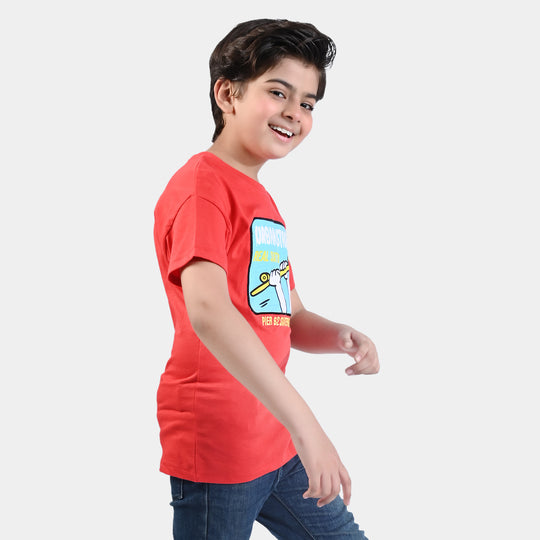 Boys Cotton Jersey T-Shirt Urban Street- Red