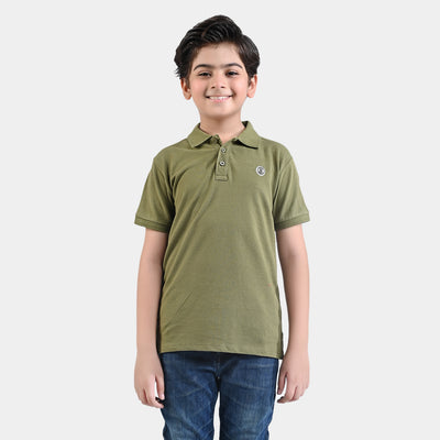 Boys Cotton PK Polo Basic-C.Olive