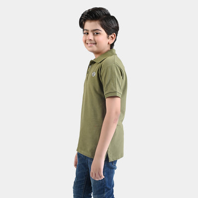 Boys Cotton PK Polo Basic-C.Olive