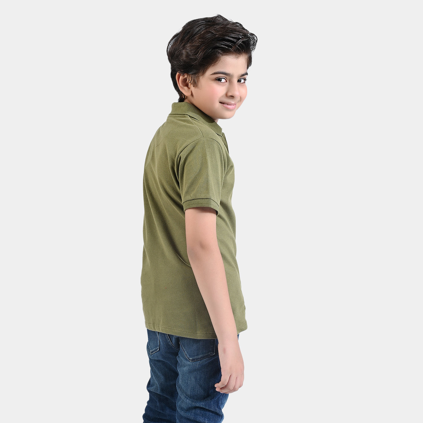 Boys Cotton PK Polo Basic-C.Olive