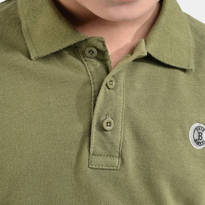 Boys Cotton PK Polo Basic-C.Olive