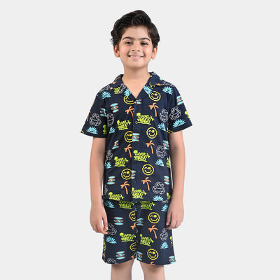 Boys Jersey/Terry 2 Piece Suit Good Vibes-Jet Black