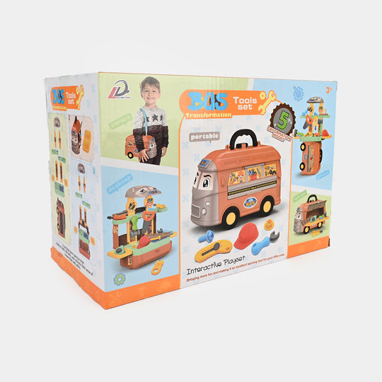 Interactive Transforming Toy Bus Tool Playset