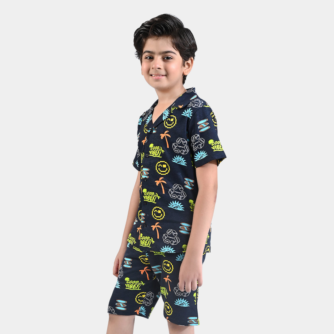 Boys Jersey/Terry 2 Piece Suit Good Vibes-Jet Black