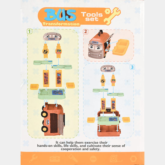 Interactive Transforming Toy Bus Tool Playset