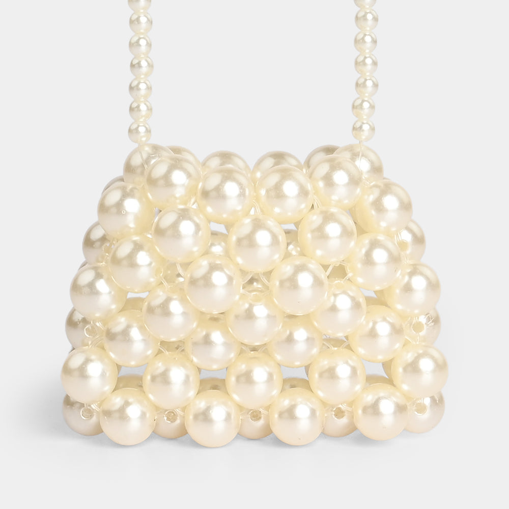 Beaded Cosmetic Shoulder Bag