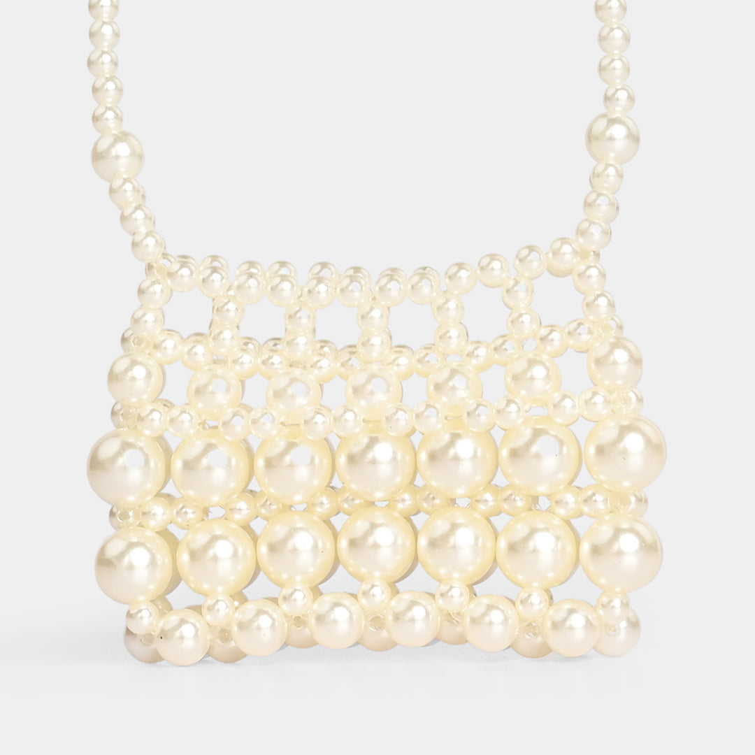 Beaded Cosmetic Shoulder Bag