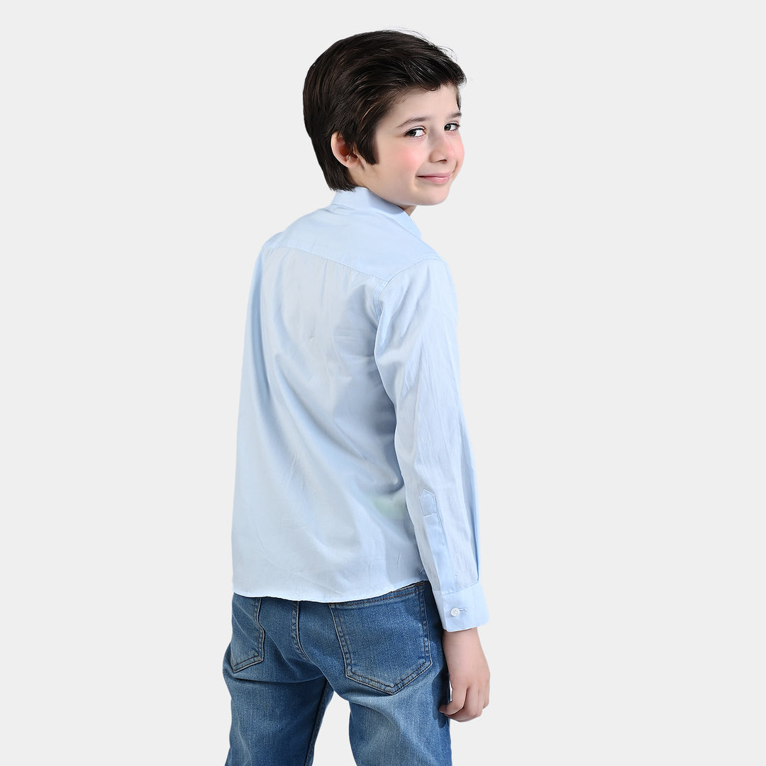 Boys Cotton Poplin Formal Shir-Ice Blue