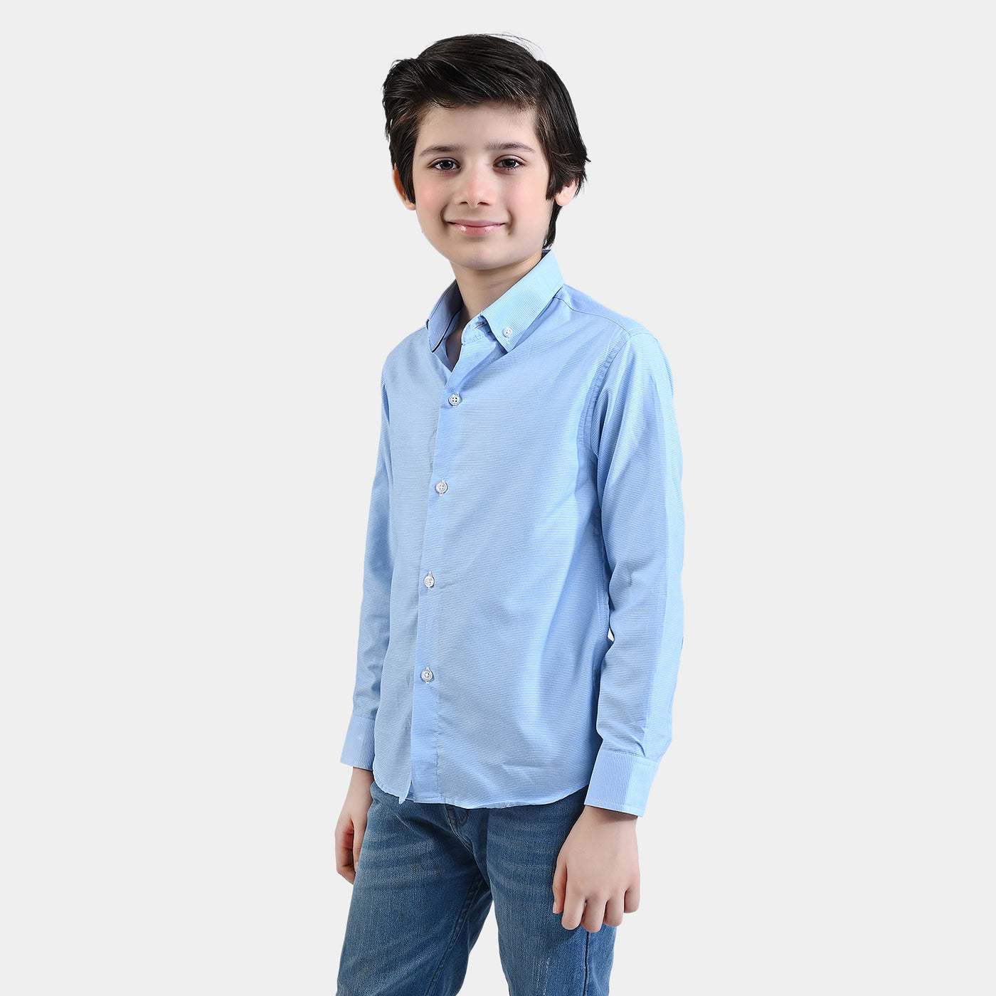 Boys Cotton Poplin Formal Shirt -L/BLUE