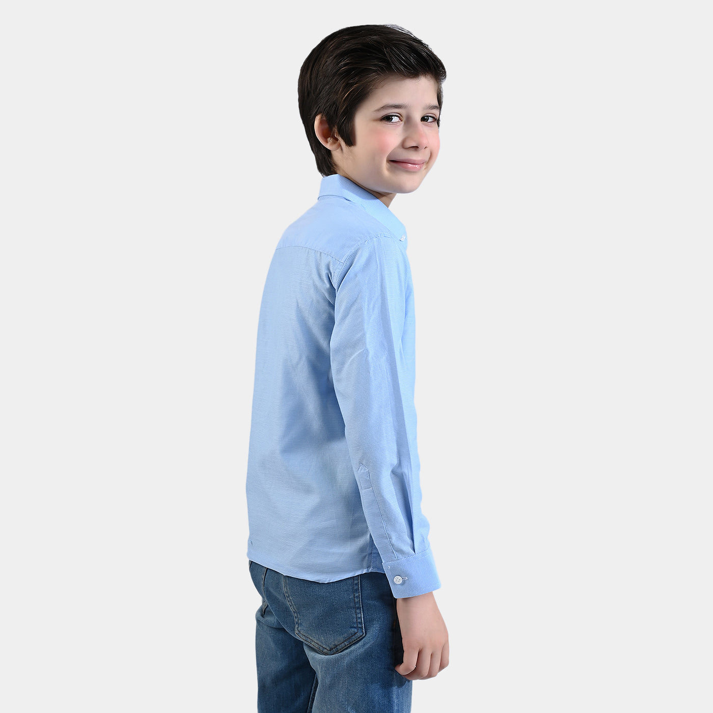 Boys Cotton Poplin Formal Shirt -L/BLUE