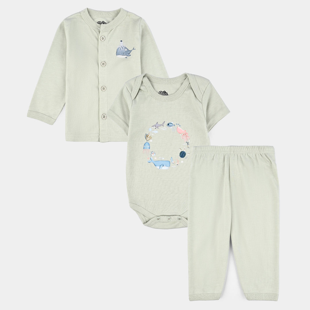 Infant Unisex Cotton 3Pcs Suit Set