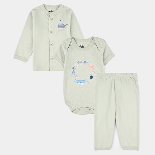 Infant Unisex Cotton 3Pcs Suit Set