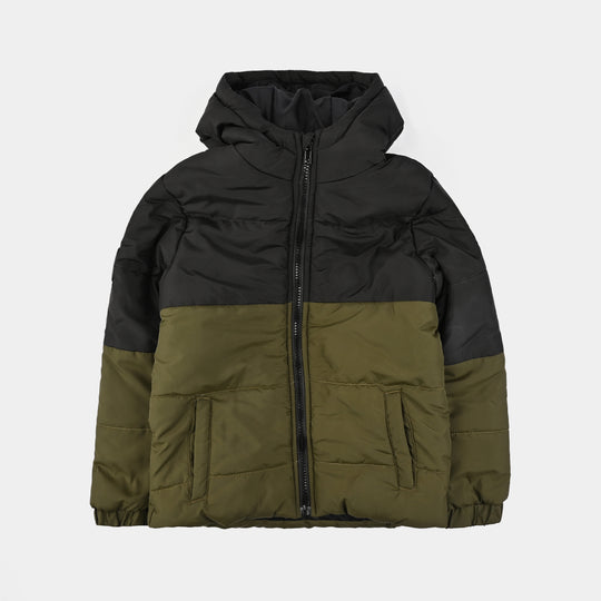 Boys Quilted Hooded Jacket F/S Future-BLACK