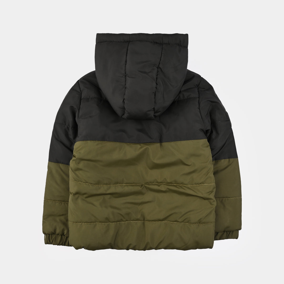Boys Quilted Hooded Jacket F/S Future-BLACK