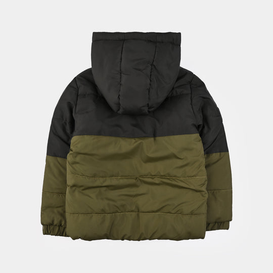 Boys Quilted Hooded Jacket F/S Future-BLACK