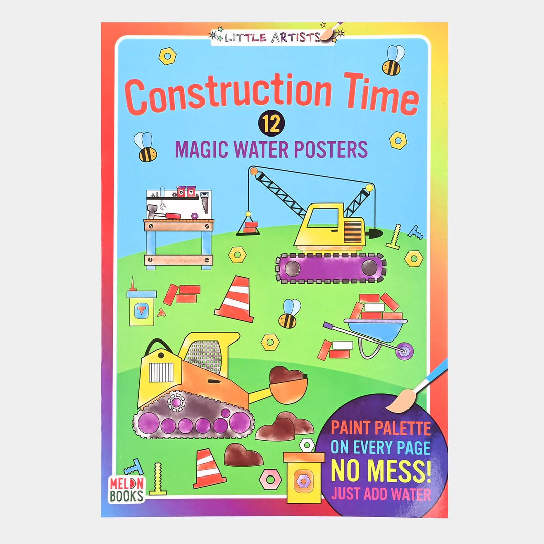 Little Artists: Construction Time 12 Magic Water Posters