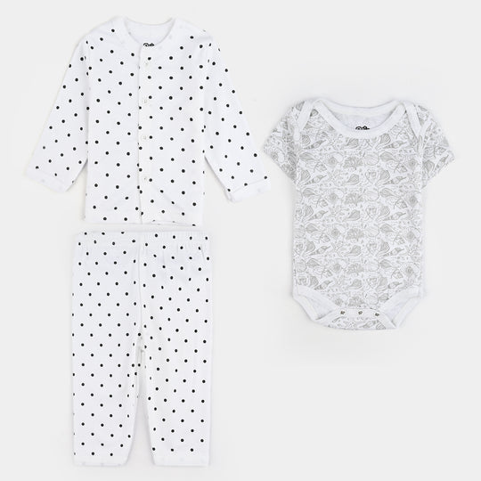 Infant Unisex Cotton 3Pcs Suit Set