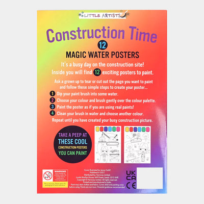 Little Artists: Construction Time 12 Magic Water Posters