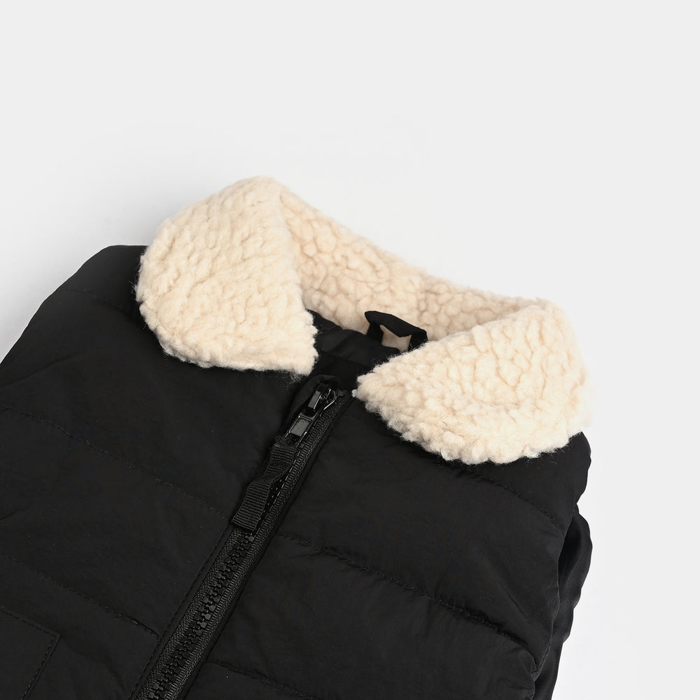 Infant Boys Quilted Jacket S/L Smile-BLACK