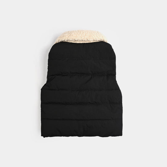 Infant Boys Quilted Jacket S/L Smile-BLACK