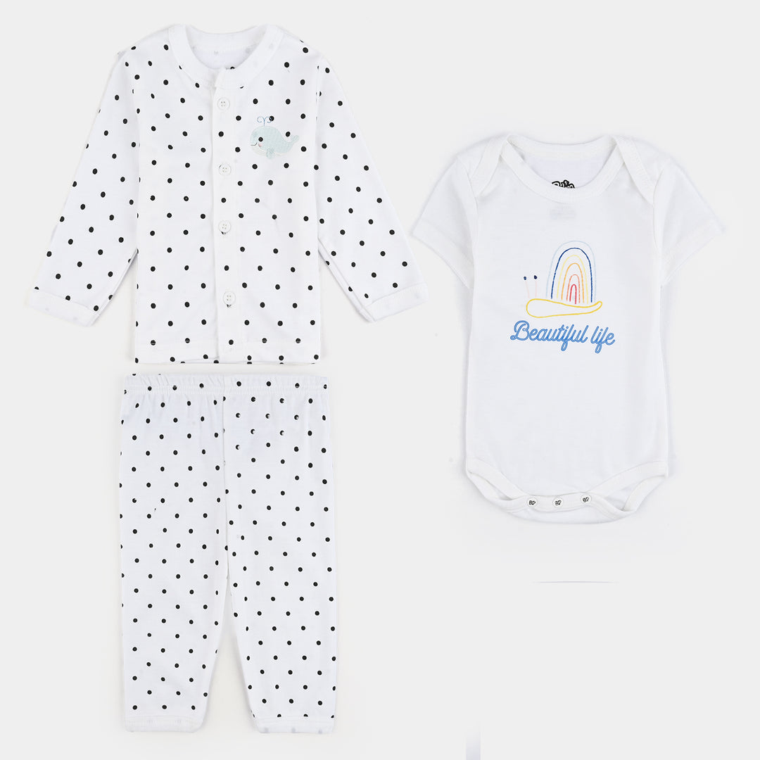 Infant Unisex Cotton 3Pcs Suit Set