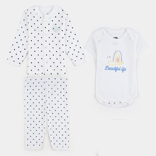 Infant Unisex Cotton 3Pcs Suit Set