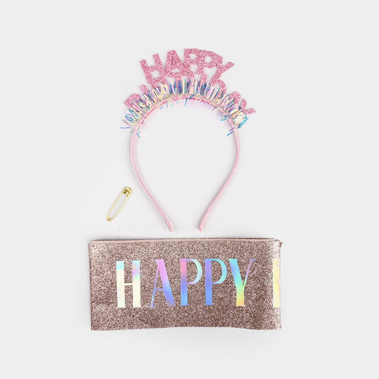 Birthday Sash and Hair Band Set
