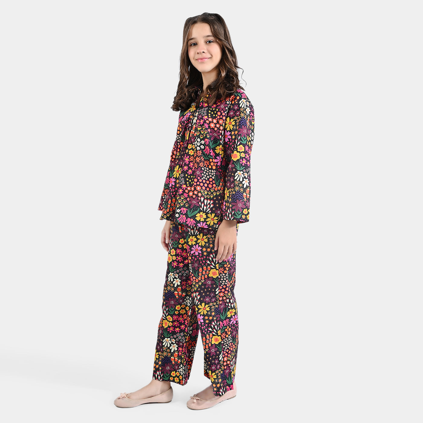 Girls Cotton Poplin Co-ord Set Floretta -Multi