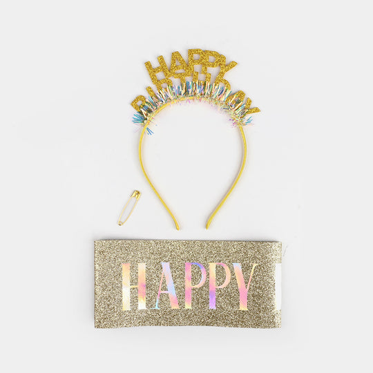Birthday Sash and Hair Band Set