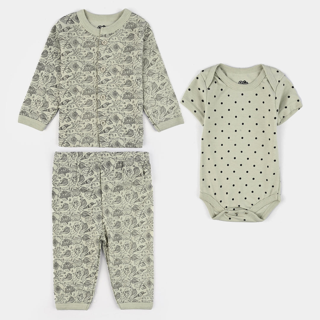 Infant Unisex Cotton 3Pcs Suit Set