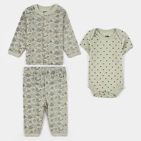 Infant Unisex Cotton 3Pcs Suit Set