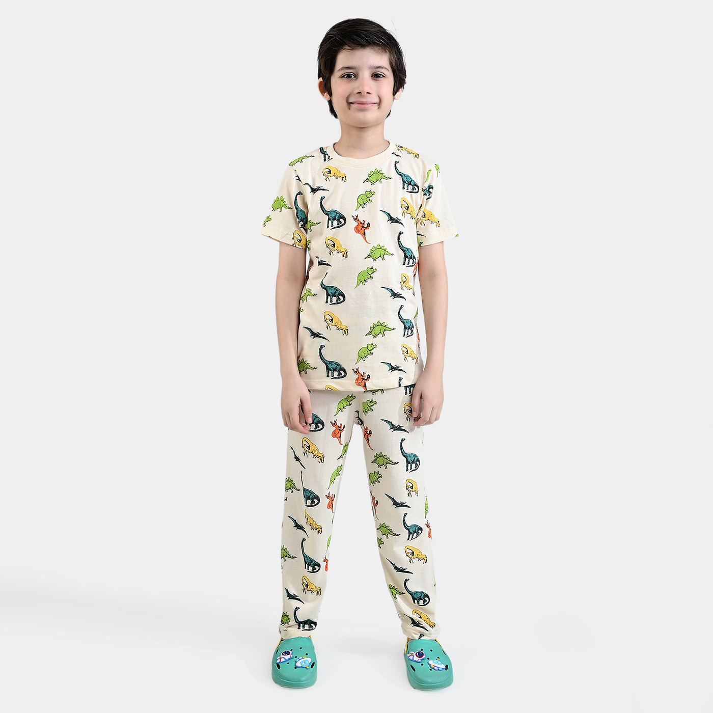 Boys PC Jersey Knitted NightWear Dino & Dino-After Glow