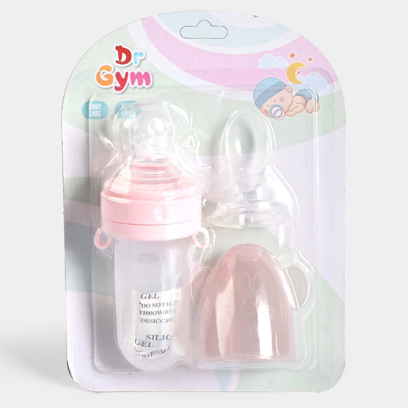 DR GYM Baby Spoon Feeder +Food Soother Set Pink