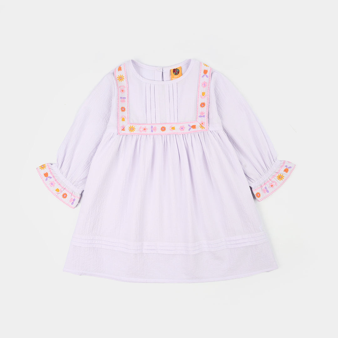 Girls Cotton Embroidered Frock Haze