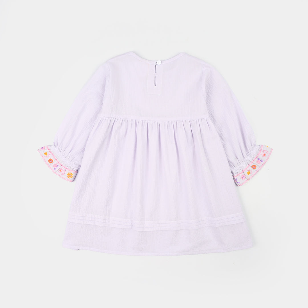 Girls Cotton Embroidered Frock Haze