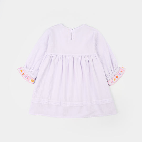 Girls Cotton Embroidered Frock Haze