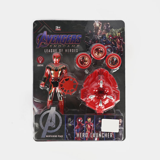 Hero Action Figure Playset with Launcher