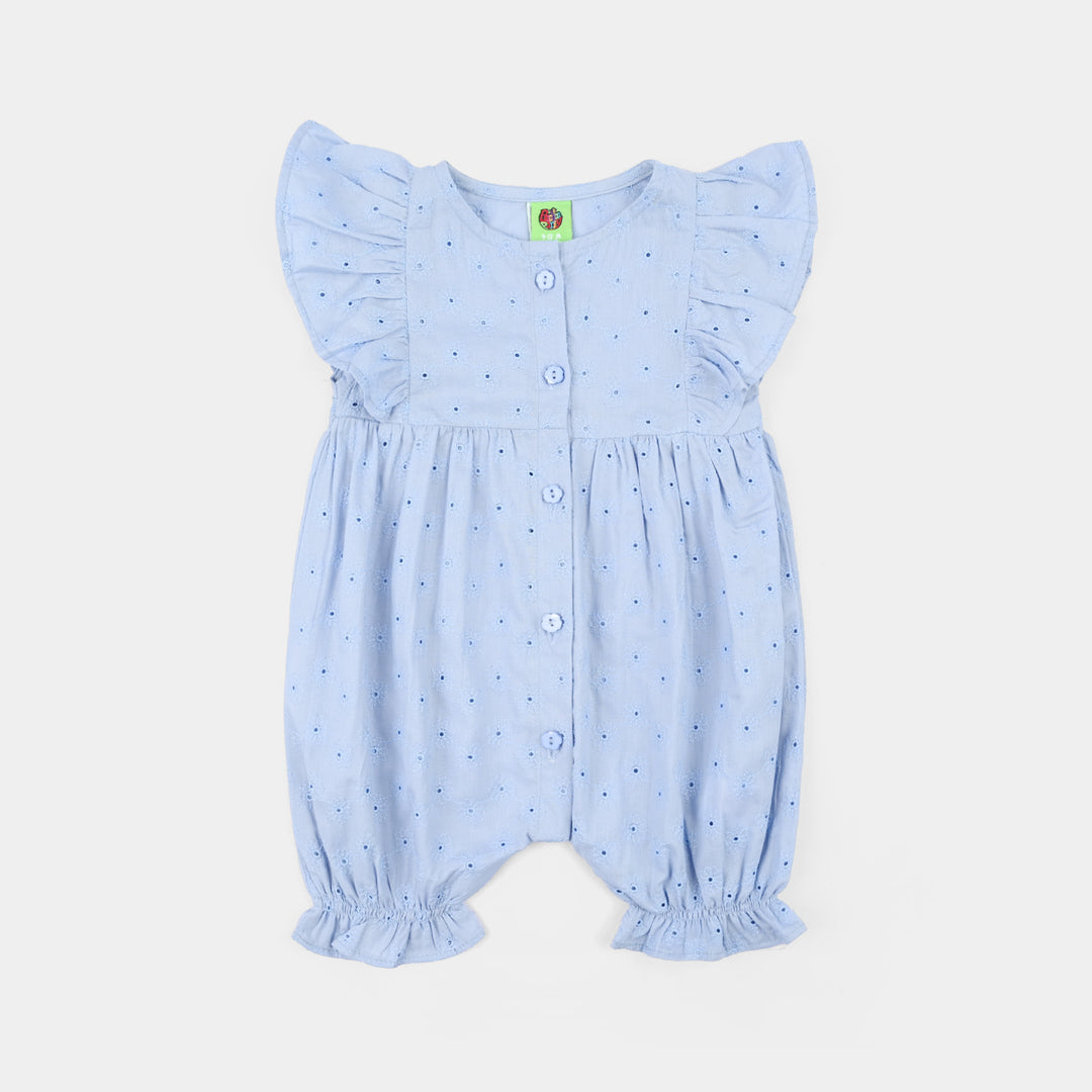 Infant Girls Chicken Kari Woven Romper-Bluebell-Light Blue