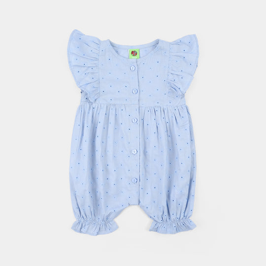 Infant Girls Chicken Kari Woven Romper-Bluebell-Light Blue