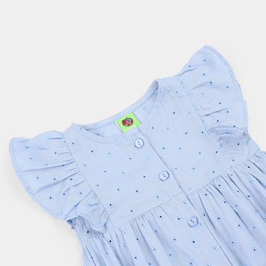 Infant Girls Chicken Kari Woven Romper-Bluebell-Light Blue