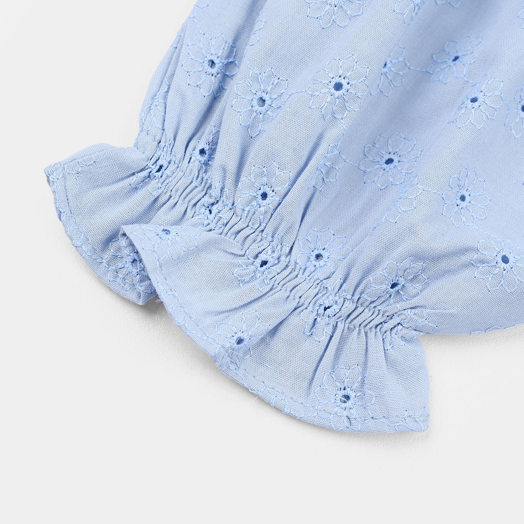 Infant Girls Chicken Kari Woven Romper-Bluebell-Light Blue