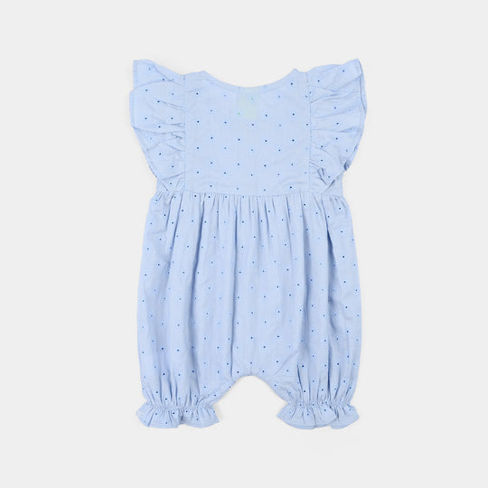 Infant Girls Chicken Kari Woven Romper-Bluebell-Light Blue
