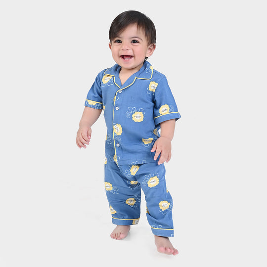 Infant Boys Woven Nightwear Little Lion -Blue