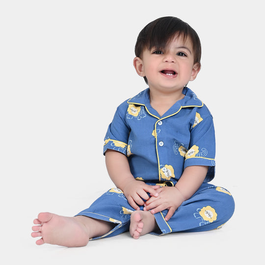 Infant Boys Woven Nightwear Little Lion -Blue