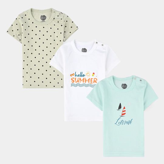 Pack Of 3 Infant Unisex Cotton Short Sleeves T-Shirt Set