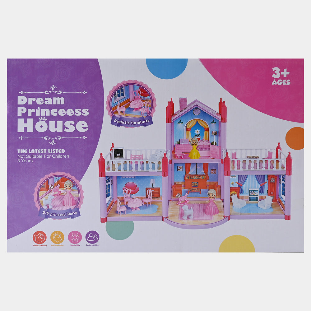 Princess Doll Villa With Furniture Play Set